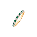 14 kt. guld ring med 7 smaragder og 6 brillanter.  Mål:2,40 x 1,50 mm. Brillant i alt 0,23 ct. w/si