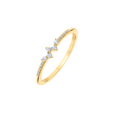 14 kt. guld ring i rødguld med zigzag og brillanter i rhodineret fatninger. Mål: sten 3 mm. Ring skinen 1,40 x T: 1,40 mm. Brillant i alt 0,13 ct. w/si