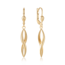 14 kt. guld ørehænger aflang drejet oval.