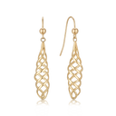 14 kt. guld ørehænger aflang flette dråbe gennemhullet.