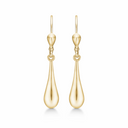 14 kt guld ørehænger lukket dråbe let flad - Dråbe 18,8 x 5,25 Total 34,9 mm