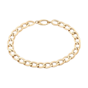 14 kt guld armbånd flettet flad oval Længde 19 cm