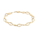 14 kt guld armbånd med ovale kantet led - 12,9 x 6,9 mm Længde 18,5 cm