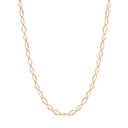 14 kt guld collier med ovale kantet led - 12,9 x 6,9 mm Længde 43 cm