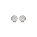 14 kt hvidguld ørestikker cirkel med zirconia