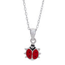 Rhod. sølvvedhæng mariehøne m/emalje inkl. Kæ