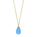 Forgyldt sølvkæde SWEETS52 blue chalcedon