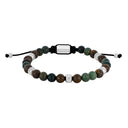 SON armbånd moss agate/ilmenite bronzitite og stål 6mm