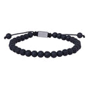 armbånd matt black onyx 19cm - 25cm