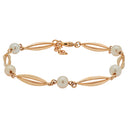 14kt. bur & perle (FVP) armbånd 18+2cm