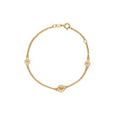 Marguerit armbånd 5+7mm hvid - Forgyldt sølv - 90102319-M