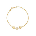 Marguerit armbånd 7.5mm+hjerte - Forgyldt sølv - 90103019-M
