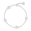 Lund Copenhagen - Marguerit armbånd 5x7.5mm hvid - Sølv - 90107018-5-H