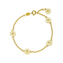 Lund Copenhagen - Marguerit armbånd 5x7.5mm hvid - Forgyldt sølv - 90107018-5-M