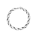 Armbånd Med Snoede Ovale Led Oxyderet - Sølv Armbånd - 18,5 cm - 9011159