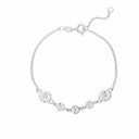 Marguerit armbånd 7.5mm+5mm hvid - Sølv - 90117519-H