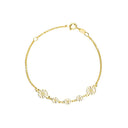 Marguerit armbånd 7.5mm+5mm 9 - Forgyldt sølv - 90117519-M