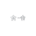 8 kt. hvidguld ørestikker skæv stjerne med syntetisk cubic zirconia i midten.
