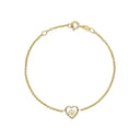 Marguerit armbånd hjerte 5mm - Forgyldt sølv - 90124919-M