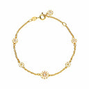 Marguerit armbånd 5x5+7.5mm zirkonia - Forgyldt sølv - 9015024-30-M