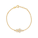 Marguerit Armbånd 1X7,5Mm Og 3X5Mm 24Kt Forgyldt Hvid Emalje - Forgyldt|emajle Armbånd - 17 + 3 cm - 9015046-M