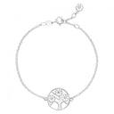 Marguerit Armbånd Livets Træ 18 Mm 4X5 Mm Hvid Emalje 17-18-19 Cm sølv