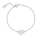 Marguerit Armbånd 2X5Mm Snoet Hjerte 11 Mm Hvid Emalje 17-18-19Cm sølv