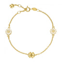 Marguerit Armbånd Firkløver 2X7.5Mm 24Kt Forgyldt Hvid Emajle 17-18-19Cm sølv