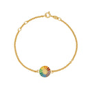 Forgyldt farverigt marguerit armbånd - 16-19 cm