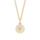 Marguerit Collier 11 Mm 24Kt Forgyldt Hvid Emalje 45-48 Cm 925