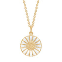 Marguerit Collier 18 Mm 24Kt Forgyldt Hvid Emalje 45-48Cm 925