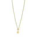 Marguerit collier 7.5mm+hjertehvid - Forgyldt sølv - 902030-M