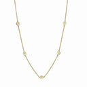Marguerit collier 7mm hvid - Forgyldt sølv - 90207045-M