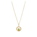 Collier snoet cirkel med peridot 7x5 mm 45-48 cm forgyldt