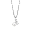 Collier Med Ferskvandsperle 6-6,5 Mm Og Zirkona 3,5 Mm 45-48 Cm 925