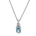 Sølv collier halskæde med blåt topaz vedhæng - 45-48 cm