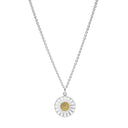 Marguerit collier18mm 2 farvet. - Sølv - 9025018-HM