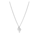 Marguerit Collier Blad 7,5Mm Hvid Emalje - Sølv|emalje Halskæder - 45 + 3 cm - 9025033-H