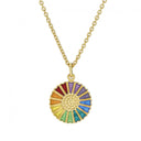Marguerit Collier 1X18 Mm Med Flerfarvet Emalje 24Kt Forgyldt 45-48 Cm sølv