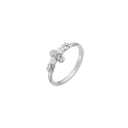 Ring Blomst Og Zirkonia 925