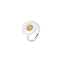 Marguerit ring 18mm 2 farvet. - sølv - 9075018-HM