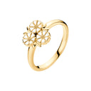 Forgyldt marguerit ring m. blade, 3x5 mm