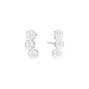 Marguerit Ørestik 3X5Mm Hvid Emalje - Sølv|emalje Øreringe -  - 9095034-4-H