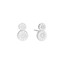 Marguerit Ørestik 5Mm + 7,5Mm Hvid Emalje - Sølv|emalje Øreringe -  - 9095035-4-H