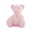 Lyserød sparebøsse bamse m/ graveringsplade