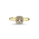 14kt. GRACE Ring med cushion-cut Morganit 5mm + 0,10ct. w-si