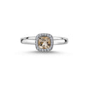 14kt. GRACE Ring med cushion-cut Morganit 5mm + 0,10ct. w-si