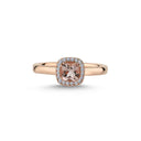 14kt. GRACE Ring med cushion-cut Morganit 5mm + 0,10ct. w-si