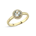 14kt. GRACE Ring med rund Grøn ametyst 6mm + 0,10ct. W-si