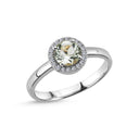14kt. GRACE Ring med rund Grøn ametyst 6mm + 0,10ct. W-si